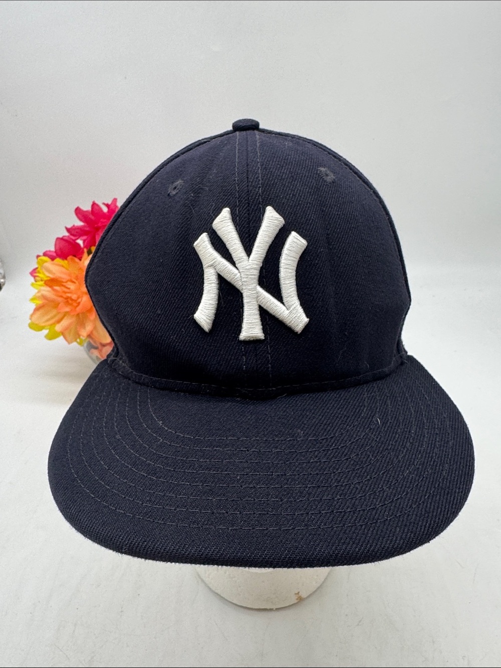 New Era Navy Wool Adjustable Yankees Cap with White NY Logo